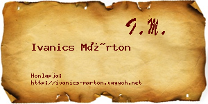 Ivanics Márton névjegykártya