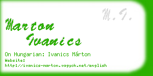 marton ivanics business card