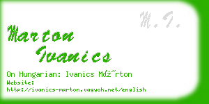 marton ivanics business card
